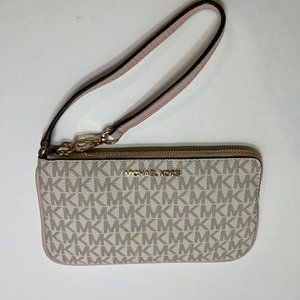 Michael Kors Pink and Cream Wristlet